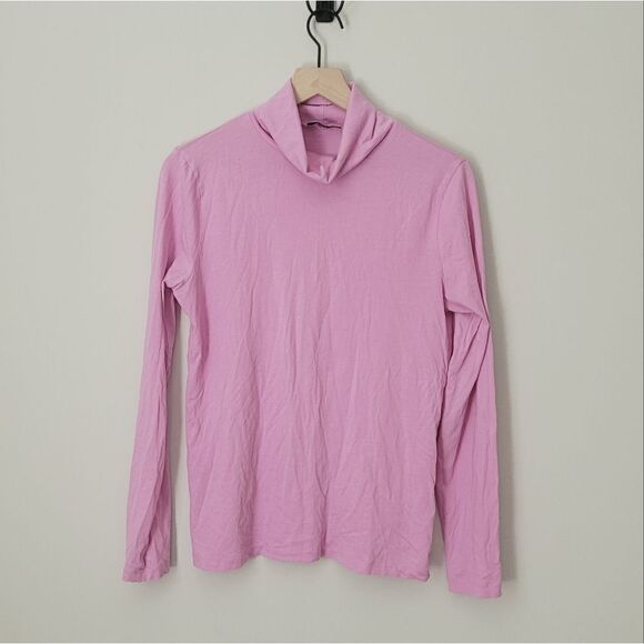 J.Crew Long Sleeve Tissue Turtleneck in Light Purple Pink Size Large - Picture 1 of 5